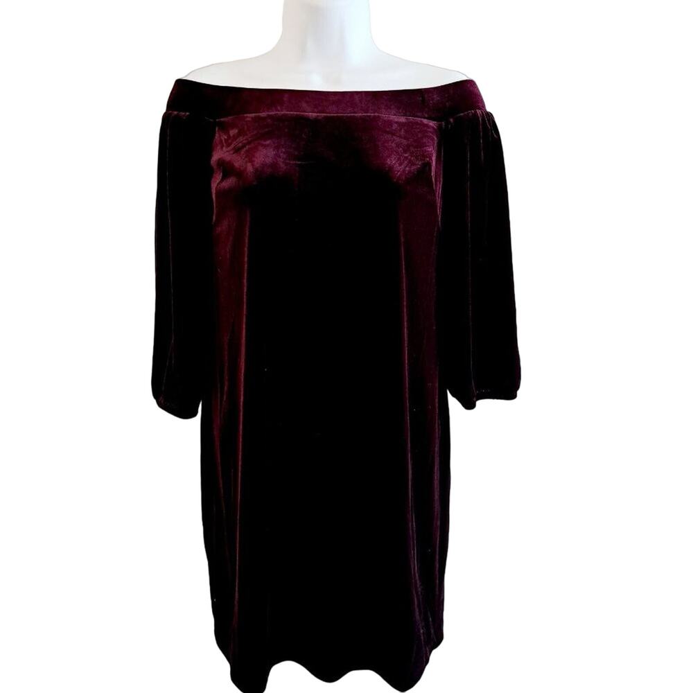 Vince Camuto Off the Shoulder Velour Dress